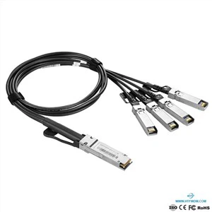 Kompatibilis 40G QSFP plus 4 x 10G SFP plusz passzív közvetlen csatlakozású réz kiszakító kábel